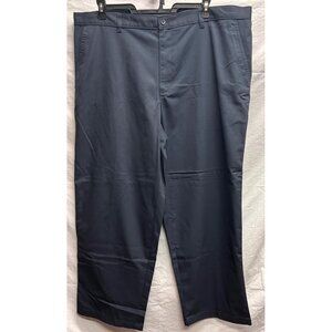 George Mens Dress Pants 44X30 Navy  Color Slash Pockets Cotton and Polyester